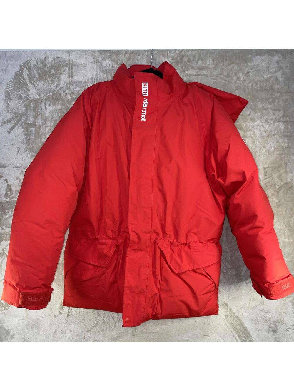 KITH x Marmot GORE-TEX 700-fill Parka Jacket Mens L Red 2022 Excellent Condition